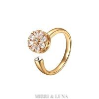 ราคา Gold Crystal Flower Rotatable Ring (8917332584)