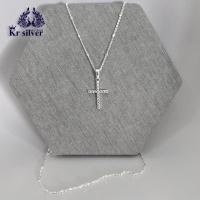 ราคา สร้อยคอเงินแท้ พร้อมจี้เงินแท้ ไม้กางเขนฝังเพชรcz (สร้อยคอ(อิตาลี) เส้นจิ๋วขนาด 1 มิล) (15388292178)