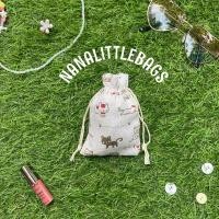 ราคา ถุงผ้าหูรูด แฮนด์เมด ผ้าลินิน ลายแมว (6900463905)