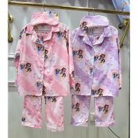 ราคา ชุดนอนเด็ก ลาย power puff girls ผ้าไหมเกาหลี ฟรี ผ้าปิดตา (29050611667)