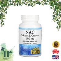 ราคา พร้อมส่ง Natural Factors NAC N-Acetyl-L-Cysteine 600 mg 60 Vegetarian Capsules (27213964736)