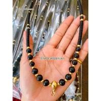 ราคา สร้อยกะลาแท้ ไม้งิ้วดำ แต่งอะไหล่ทองเลเซอร์ (20213775876)