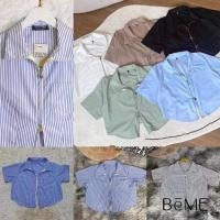 ราคา เสื้อครอปคอปก เอวลอยนิดๆ สีพื้น สไตล์น่ารักๆ (24108770767)