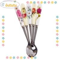 ราคา Bututu ช้อนกาแฟเซรามิค ลายดอกกุหลาบ ช้อนชา สําหรับครัวเรือน (25309799220)