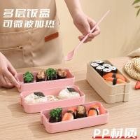 ราคา กล่องข้าว ผลิตจาก PP พร้อมช้อนและตะเกียบ เข้าไมโครเวฟได้ Food Grade หลายชั้น กล่องข้าวฟางข้าวสาลี (29418160580)