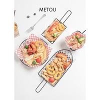 ราคา จานขนมสร้างสรรค์เหล็กดัดเรียบง่าย, ร้านชานม, ชุบบาร์บีคิว, ข้าวมันไก่เนื้อกรอบ, ขนมทอด, ตะกร้าทอด (25808588423)