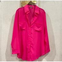 ราคา เสื้อเชิ้ตสีชมพูบานเย็น ผ้าชีฟองค่ะ (25575070276)