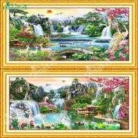 ราคา ภาพวิวน้ำตกผ้าปักใหม่พร้อมอุปกรณ์ครบ (23866874783)