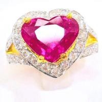 ราคา แหวนพลอยทับทิมแท้ รูปหัวใจ น้ำหนัก 4.33 กะรัต ประดับด้วยเพชรแท้ธรรมชาติ 33/0.65 กะรัต ตัวเรือนทองคำแท้ 90% (29425258098)