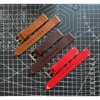 ราคา สายนาฬิกาหนังแท้ฟอกฝาดแนววินเทจ (25413304622)