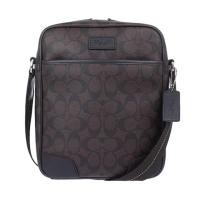 ราคา กระเป๋าสะพาย COACH 71167 Men Heritage Signature Flight Bag Brown สีน้ำตาล ✨แท้100% (3840788600)