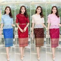 ราคา เดรสผ้าไทยแต่งลูกไม้ ซิบหลัง (1913150673)