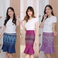 ราคา กระโปรงลายไทย ทรงย้วยหางปลา เอวสูง ยาว 23 นิ้ว (8657287867)