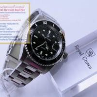 ราคา Royal Crown ( Submariner) ( Made In Japan ) นาฬิกาสำหรับผู้ชาย สายสแตนเลสอย่างดี ของแท้ 100% รับประกัน 1 ปีเต็ม - Black (2689169694)