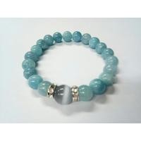 ราคา กำไลหินแท้ หินอความารีน (Aquamarine) ขนาด 8 มม. (1999737727)