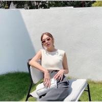 ราคา mollygirl.shop ส่งต่อ| มือ1เสื้อเเขนกุดไหมพรม ผ้าร่อง (สีขาว) (2983233906)