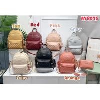 ราคา ✨พร้อมส่ง✨กระเป๋าเป้หนัง Shumiya (Y8075) set 2 ใบ พร้อมปอมน้องแมวห้อยกระเป๋า (16528755113)