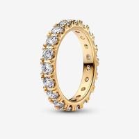 ราคา (ของแท้100%) Pandora Sparkling Gold Plated Row Eternity แหวนเพชรรอบ สีทอง (24883745593)
