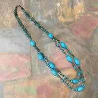 ราคา สร้อยคอหินสีฟ้า สร้อยคอแฟชั่น สร้อยคอสีฟ้า สร้อยประดับหิน สร้อยหิน สร้อยเดินชายหาด สร้อยสีฟ้า (10533934981)