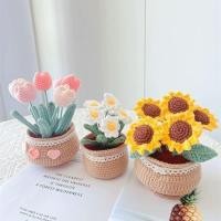 ราคา ช่อดอกไม้กระถางดอกทิวลิป, ชุดวัสดุโครเชต์ DIY ทำด้วยมือทำด้วยผ้าขนสัตว์, เครื่องประดับโฮมเมดดอกไม้นิรันดร์ (26462909072)