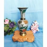 ราคา แจกันทองเหลืองโบราณ เคลือบCloisonne วินเทจ สำหรับตกแต่ง ลายดอกไม้หลากสี ผลิตที่เวียดนาม นำเข้าจากญี่ปุ่น (25708954787)