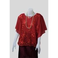 ราคา เสื้อปักลูกไม้ ผ้าชีฟอง แขนปีกค้างคาว (5014750493)