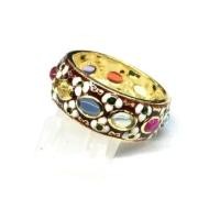 ราคา สินค้าขายดี แหวนเงินแท้นพเก้าทรงพิรอดลงยาสุโขทัย (1217015816)
