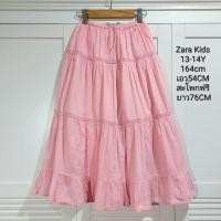 ราคา กระโปรงยาวเด็กโต Zara Kids แท้100% สีชมพูสว่าง ชายระบายสวยหวานค่ะ มีซับใน ไซส์ 13-14Y 164cm (22579430482)