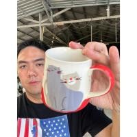 ราคา แก้วมัค แก้วกาแฟ แก้วเซรามิค ลายแมวน่ารักสีแดง ขนาด3.5x3นิ้ว หรือ 350ml หรือ 11.83oz เซรามิกเนื้อสโตนแวร์ Stoneware ออกใ (24240483856)