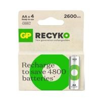 ราคา ถ่านชาร์จ GP Recyko+ NI-Mh AA ความจุ 2600 mAh แพ็ค 4 ก้อน แพ็คเกจใหม่ล่าสุดรักษ์โลกมากขึ้น (27010271816)