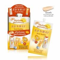 ราคา แบบซอง ครีม ครีมกันแดด สูตรไวท์เทนนิ่ง ซันเวย์ ซันบล็อค TELL ME SUNWAY Sun Block Whitening SPF 50 PA+++ (19451289459)