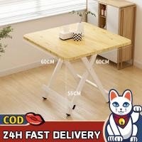 ราคา Luckyพร้อมส่งโต๊ะไม้พับได้ขาดเล็ก ท็อปไม้อัดMDF น้ำหนักเบา เคลื่อย้ายง่าย ขนาด60x60x55cm (16685383436)