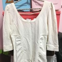ราคา เสื้อแขน3ส่วนสีขาว CC-OO size S (837306755)