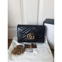 ราคา gucci marmont woc หนังแกะสีดำ สภาพกริบมาก หนังยังหอมฟุ้ง แท้100% (6892972609)
