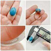 ราคา แหวนเงินแท้ แต่งหินเทอร์คอยซ์ ไซส์ 53 (24539190627)