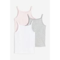 ราคา H&M เสื้อกล้ามเจอร์ซีย์แพ็ค 3 ตัว Girl 3-pack jersey vest tops 0464695_2 (27400657249)