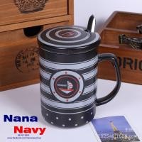 ราคา แก้วน้ำมีฝาพร้อมช้อนสมอเรือใบ (26310348)