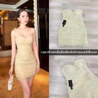 ราคา งานป้าย Stylista เดรสออกงานสีเขียว เดรสสั้นเกาะอกแต่งผ้าชีฟองไหล่เบี่ยง แต่งลูกไม้ทั้งชุดทรงสวย (26571844743)