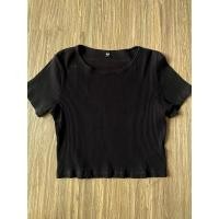 ราคา เสื้อครอปUniqlo สีดำ ผ้าร่อง (26405750068)