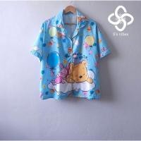 ราคา ชุดนอน ไหมอิตาลี แขนสั้น-ขาสั้น หมีพูห์ & ลูกโป่ง สีฟ้า (เสื้อผ้ามือสอง สภาพ 95%) (28522169776)