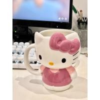 ราคา Hello Kitty ถ้วยเซรามิค Hello Kitty ถ้วยแก้วสร้างสรรค์การ์ตูนน่ารักถ้วยน้ําสาวปฏิบัติความจุขนาดใหญ่ (26214469668)