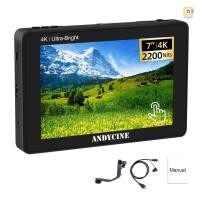ราคา Andycine C7 7 นิ้วกล้อง DSLR Field Monitor Touch Control Director Video Monitor 3D Luts 2200nits ความสว่าง 4K HDMI อินพุต/เอาต์พุต DC 8.4V Power Output สําหรับ Ca (26369487565)