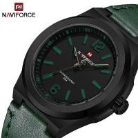 ราคา Naviforce นาฬิกาข้อมือควอตซ์แฟชั่น สายหนังวัวแท้ กันน้ํา สีเขียว หรูหรา สําหรับบุรุษ (27500562345)