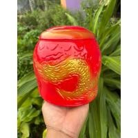 ราคา กระปุกออมสินโอ่งลายมังกรสีแดง ไซต์L (21493685536)