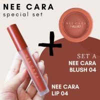 ราคา โปรโมชั่นสุดคุ้ม Nee Cara Velvet Matte Lip04 Glaze + Nee Cara Velvet Blush 04 (9400342681)