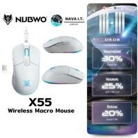 ราคา มีส่งด่วน NUBWO เมาส์เกมมิ่ง เมาส์ไร้สาย X55 WHITE ARCADIA WIRELESS MACRO MOUSE ประกัน 2ปี (12378162925)
