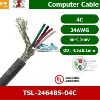 ราคา [ 2 เมตร ] TSL UL2464 4C สายคอมพิวเตอร์ 4คอร์ 0.2 mm2 300V 80C สายมัลติคอร์ TSL แบบชีลถัก มาตรฐานUL Braid Shield Myla... (5394147717)