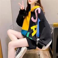 ราคา เสื้อแขนยาวมีฮู้ดแฟชั่น สไตล์เกาหลี Oversize (อก 48 นิ้ว) สกรีนลาย 3 โทนสี ผ้าคอตตอล พร้อมส่ง B64 (15904022816)