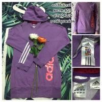 ราคา adidas purple hoodie big logo สเวเตอร์ฮู้ด เสื้อแขนยาว เสื้อกันหนาว แบรนด์แท้ 100% มือสอง นำเข้าจาก USA (23262151287)