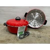 ราคา กระทะไฟฟ้า ยี่ห้อ International รุ่น MT-812 แบบมีซึ้ง สีแดง (19493742011)